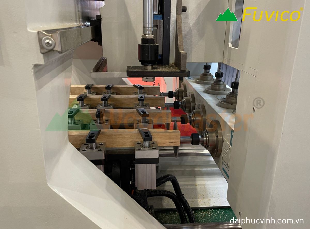 MÁY PHAY CNC 4 TRỤC 16 DAO KẸP XOAY 180 ĐỘ gia công 5 mặt phôi 9362