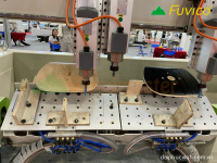Máy CNC 3D 4 Axis 2 2 bàn 2 trục dao cắt ván ép cong Plywood 9335