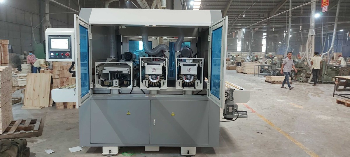 MÁY CHÀ NHÁM CHỔI THÙNG 4 TRỤC ( xả lông xả lót ) 630