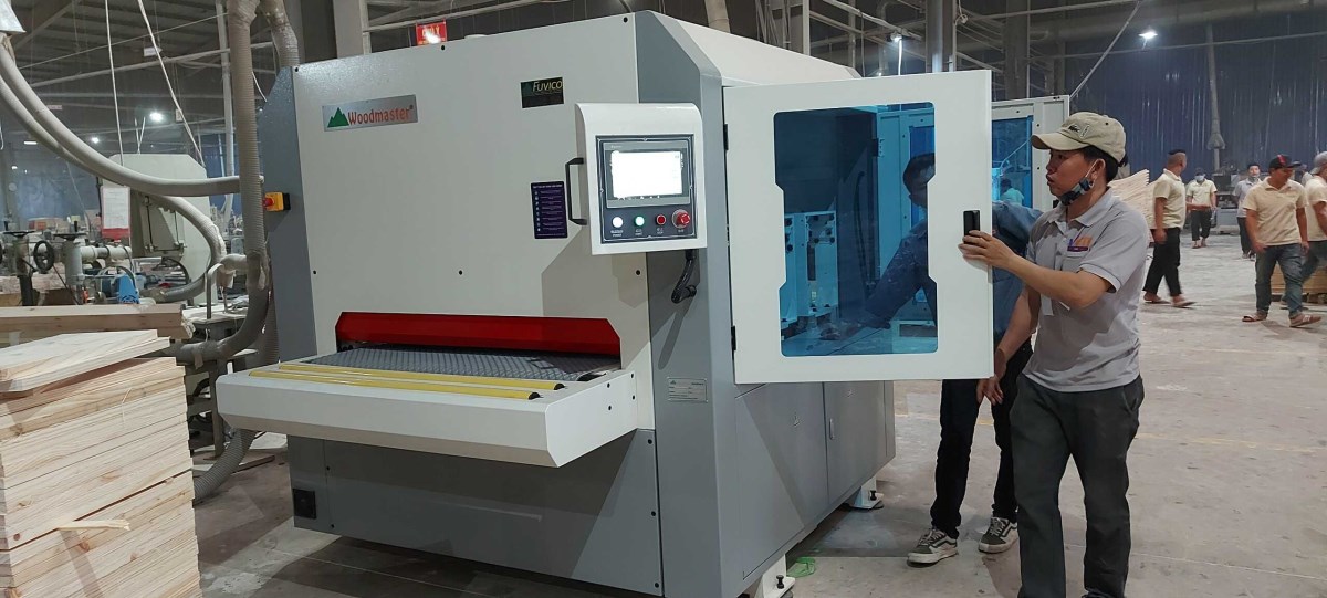 MÁY CHÀ NHÁM CHỔI THÙNG 4 TRỤC ( xả lông xả lót ) 632