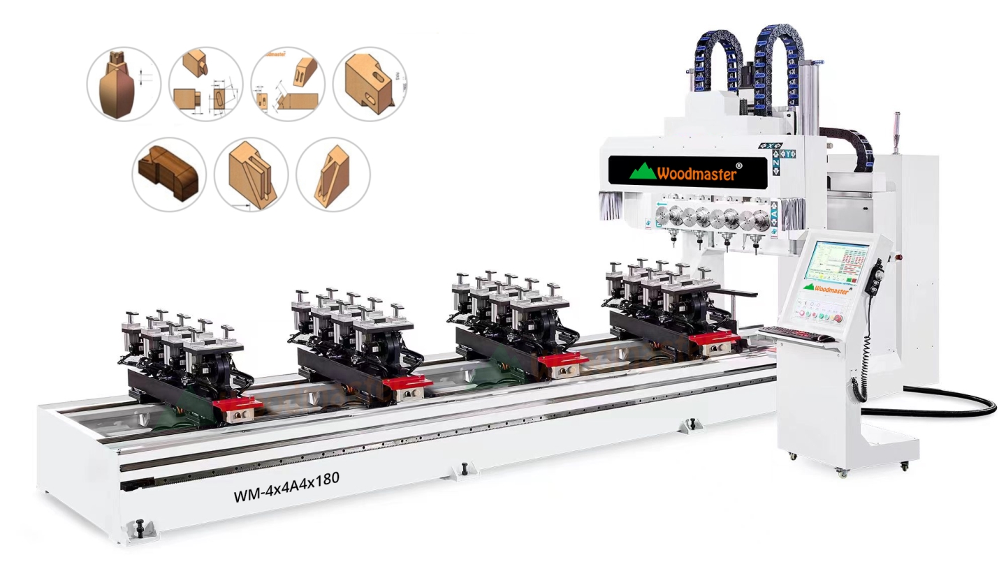 MÁY PHAY CNC 4 TRỤC 16 DAO KẸP XOAY 180 ĐỘ gia công 5 mặt phôi