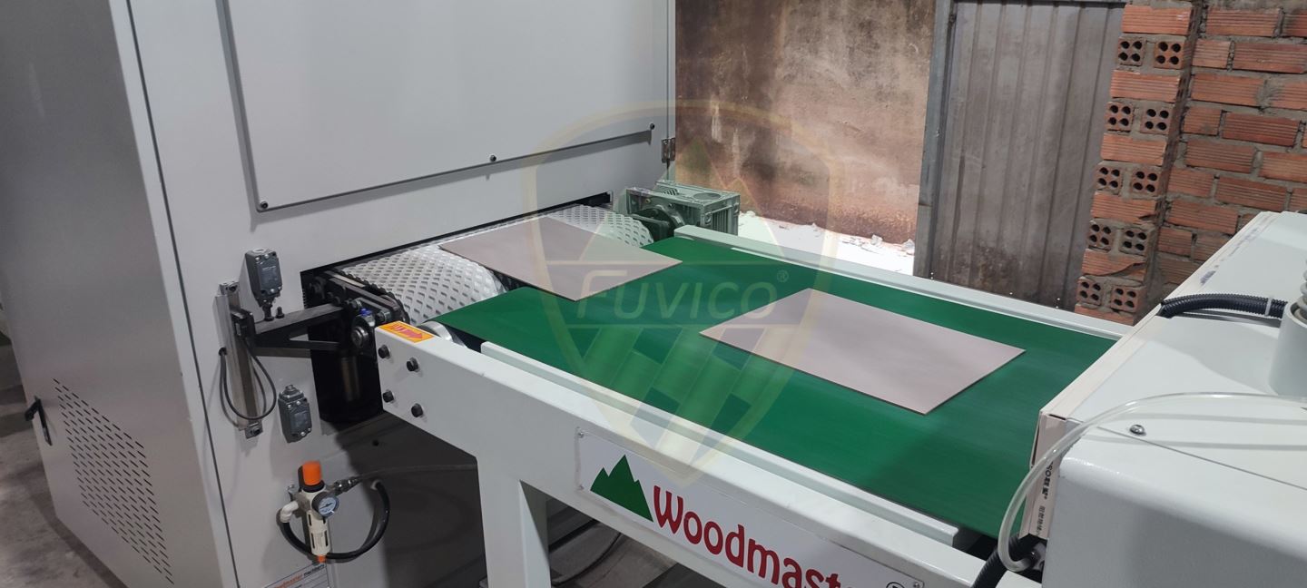 FULL Dây Chuyền Sơn UV mặt 4 nước với OPTION Máy Gắp Ván tự động 11204