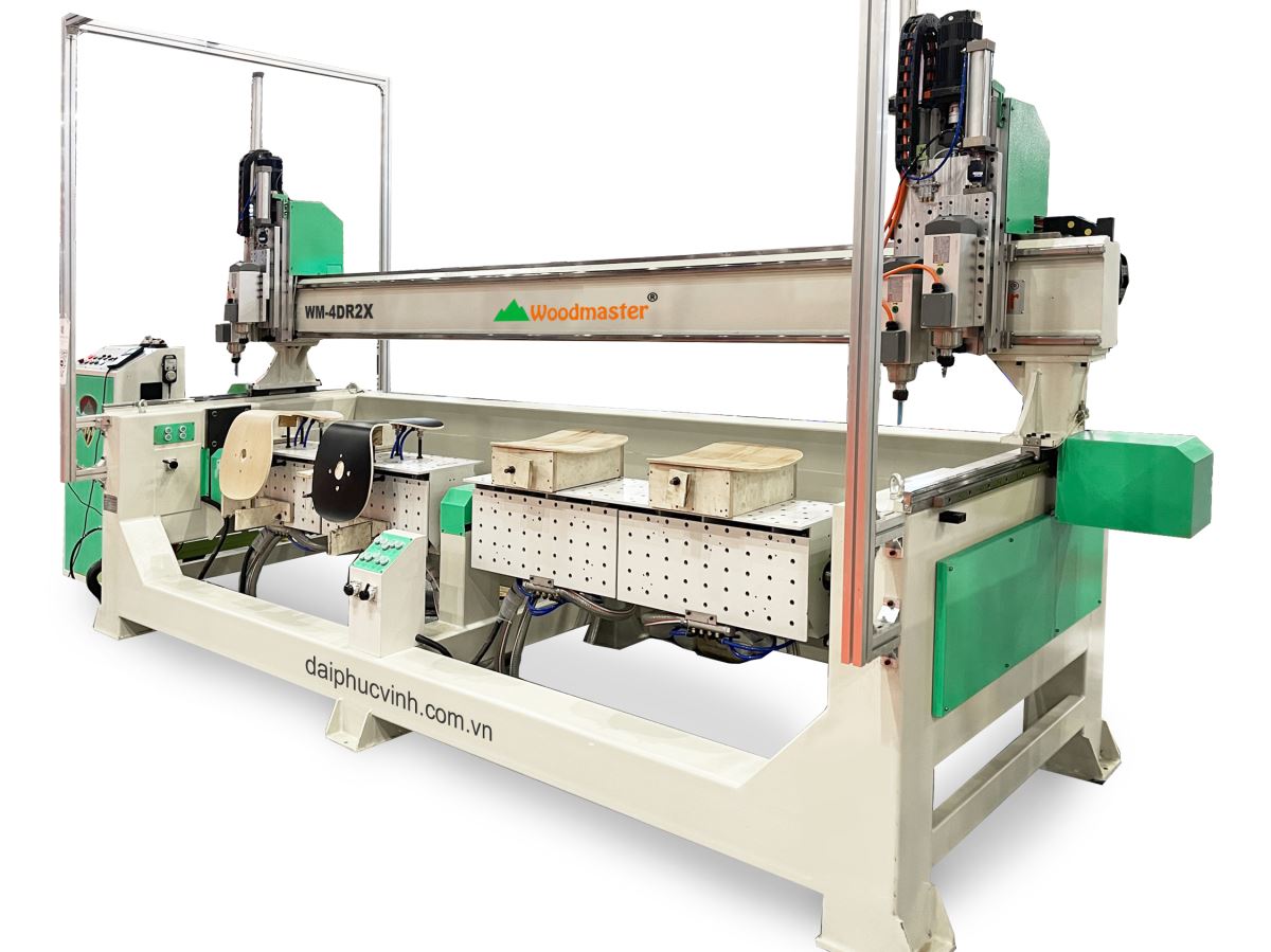 Máy CNC 3D 4 Axis 2 2 bàn 2 trục dao cắt ván ép cong Plywood 9333