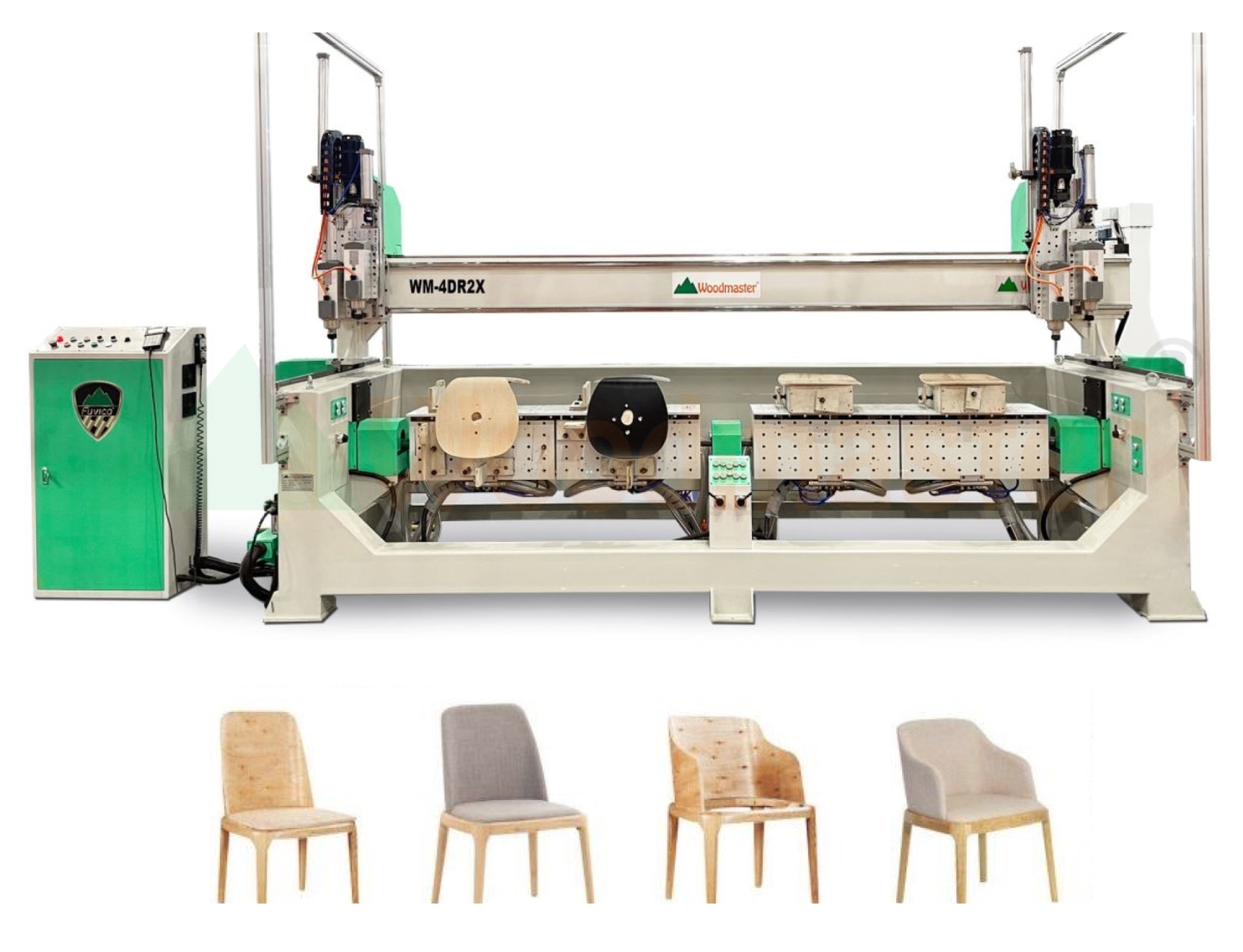 Máy CNC 3D 4 Axis 2 2 bàn 2 trục dao cắt ván ép cong Plywood