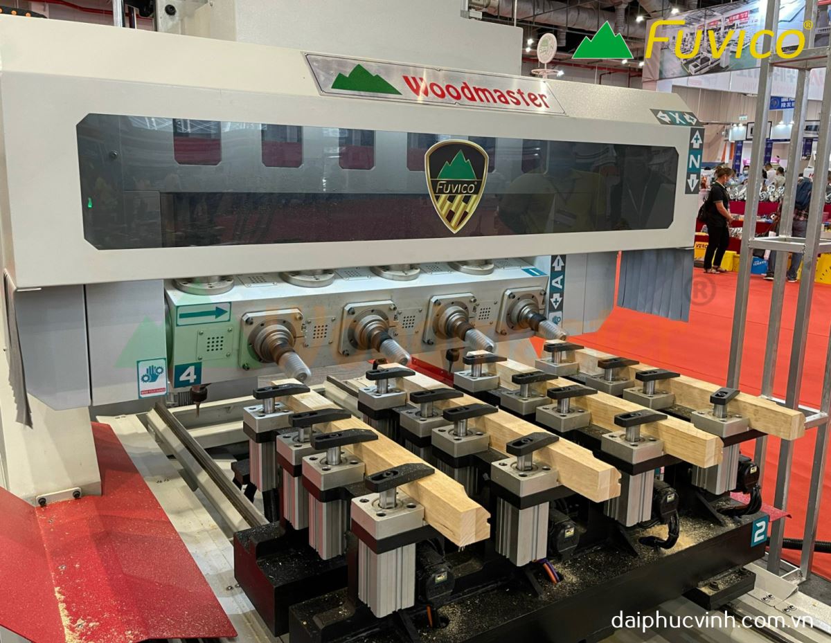 MÁY PHAY CNC 4 TRỤC 16 DAO KẸP XOAY 180 ĐỘ làm mộng âm dương bàn 6 mét 9358