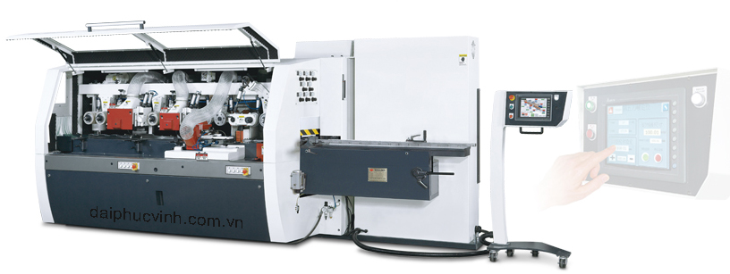 MÁY BÀO 4 MẶT 6 DAO CNC BÁO LỔI QUA MÀN HÌNH 452