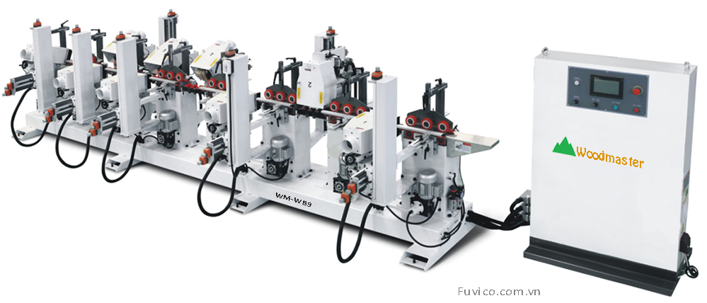 MÁY CHÀ NHÁM CHỔI 4 MẶT 9 TRỤC